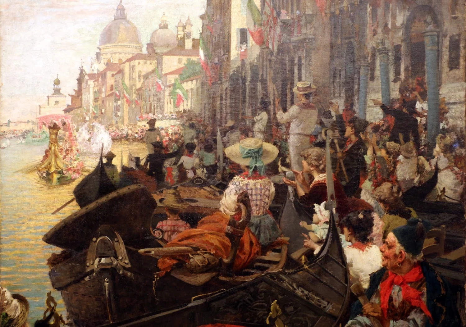 Le regate a Venezia, 1875 - 1880, Galleria d'Arte Moderna, Genova, dettaglio